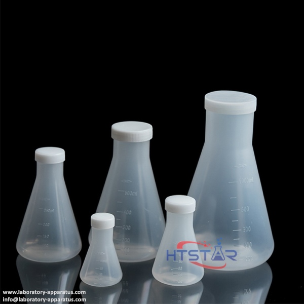 Plastic Conical Flasks Clear Graduated 50ml to 2000ml With Cap