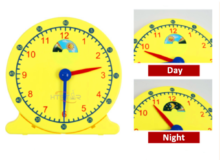 Time Clock Model 2 Hands Linkage 30cm Teacher Demonstration Clock WDay & Night (1)