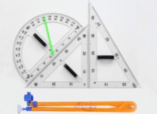 Transparent Math Geometry Set Teacher Magnetic Triangle Protractor Ruler Compasses