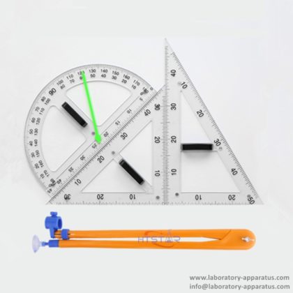 Transparent Math Geometry Set Teacher Magnetic Triangle Protractor Ruler Compasses
