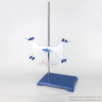 Titration Stand Cast Iron Base Blue 58cm with Metal Clips Quality Lab Burette Holders